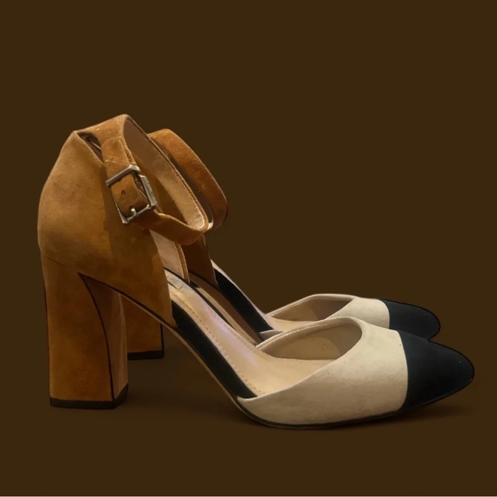 BCBGMaxAzria Tan and Black Heels